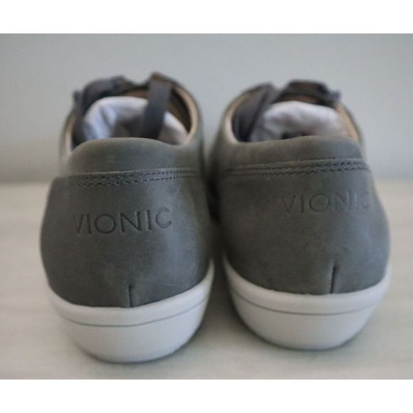 Vionic NBK/TVW5623 Women's Sz 10 Slate Gray Abigai Leather Lace Up Sneakers $130 - Picture 7 of 13